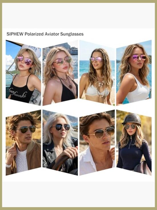 Metal Frame Polarized Sunglasses with UV Protection, Oversized Fit main image 5